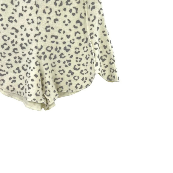 Free People Rain Check Lounge Shorts Leopard Print Cream Gray Size Large - Picture 5 of 7